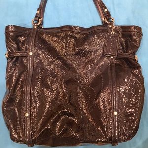 Coach Audrey Navy Patent Leather Tote